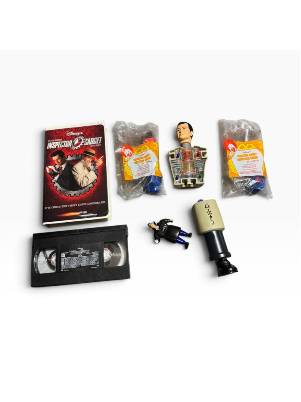 Inspector Gadget Action Figure & VHS Set Bundle Lot Rare Vintage